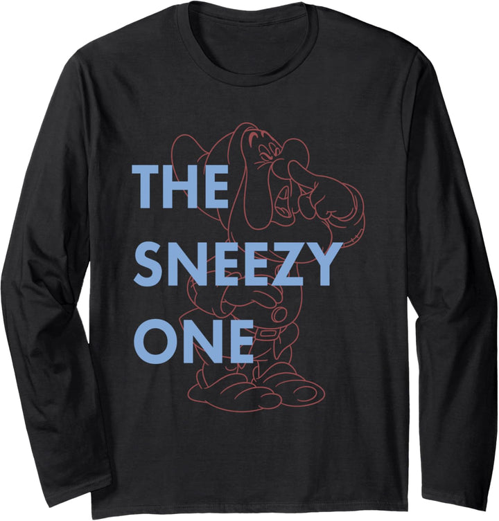 Disney Snow White Dwarf Sneezy The Sneezy One Outlined Langarmshirt