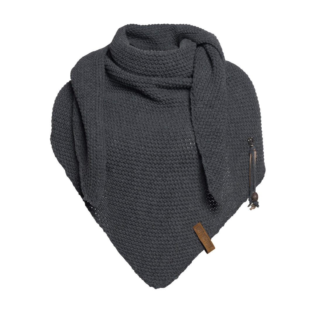 KNIT FACTORY - Dreiecksschal Coco - Damen Strickschal mit Wolle - Umschlagtuch für den Herbst und Wi