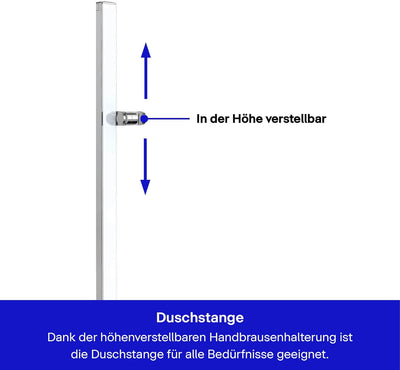 Duravit Brauseset, Duschset mit 3 Strahlarten (Rain, Pulse, Mono), Duschstange (810 mm) mit wassersp