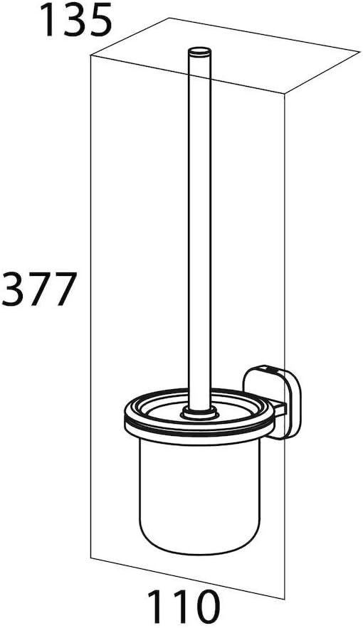 Tiger Ramos Toilettenbürste mit Glaseinsatz, chrom Chrom Toilettenbürste, Chrom Toilettenbürste