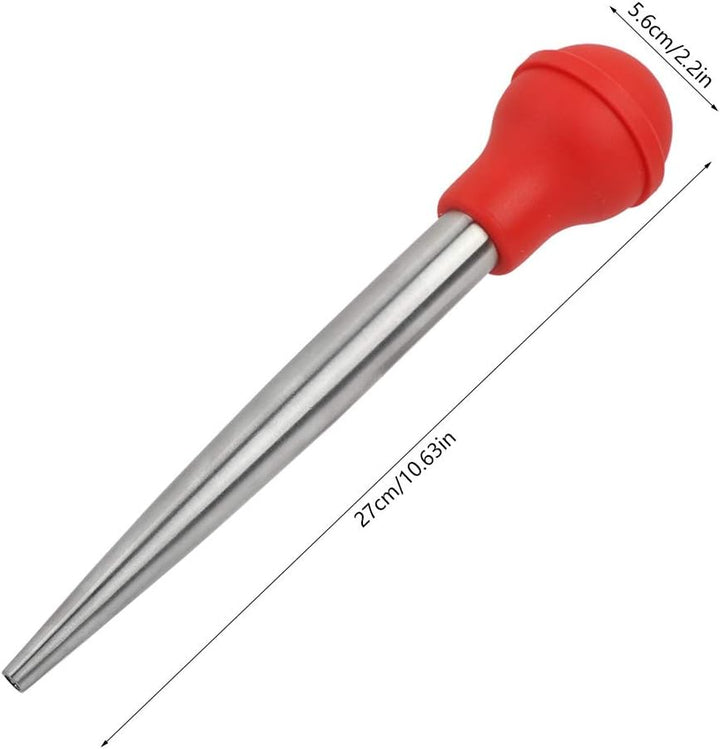 MOUMOUTEN Puten-Baster, Edelstahl-Marinaden-Gewürz-Injektor, Gummiball, Hitzebeständige Fleisch-Bast