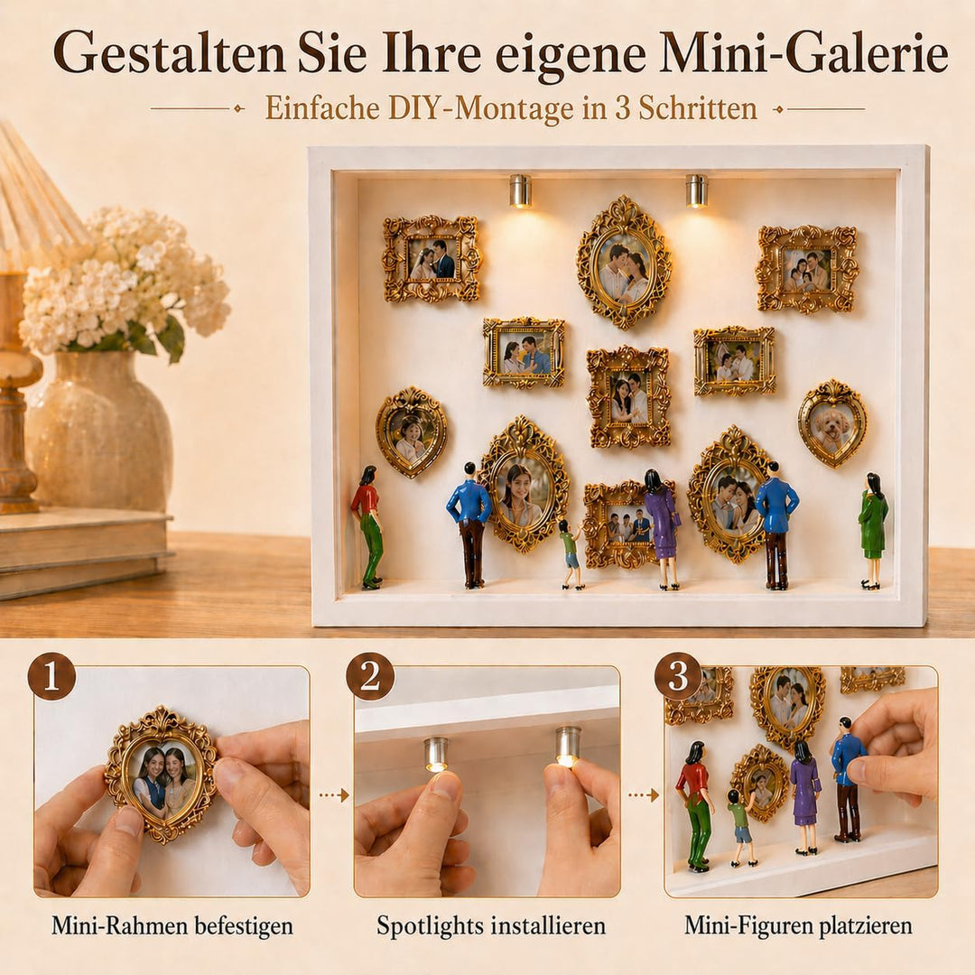 DIY Mini Museum Silhouette Box, DIY Mini Museum Bilderrahmen, Mini Bilderrahmen Vintage, Set mit 11