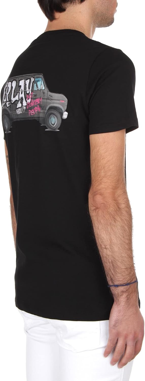Replay Herren T-Shirt Kurzarm mit Print XL Black 098, XL Black 098