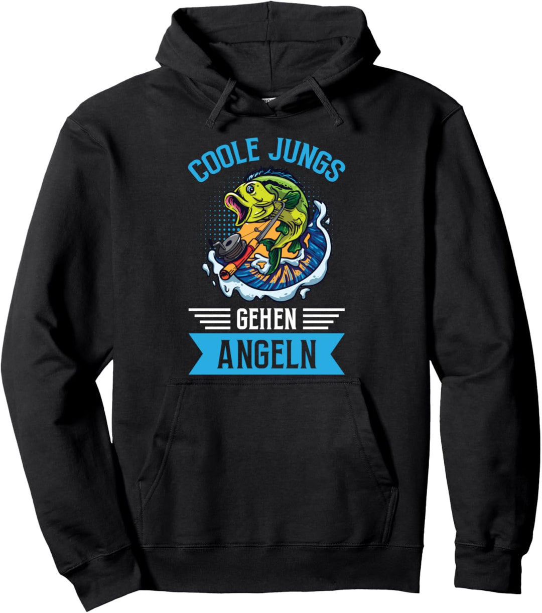Angler Coole Jungs Gehen Angeln Fischer Spruch Pullover Hoodie