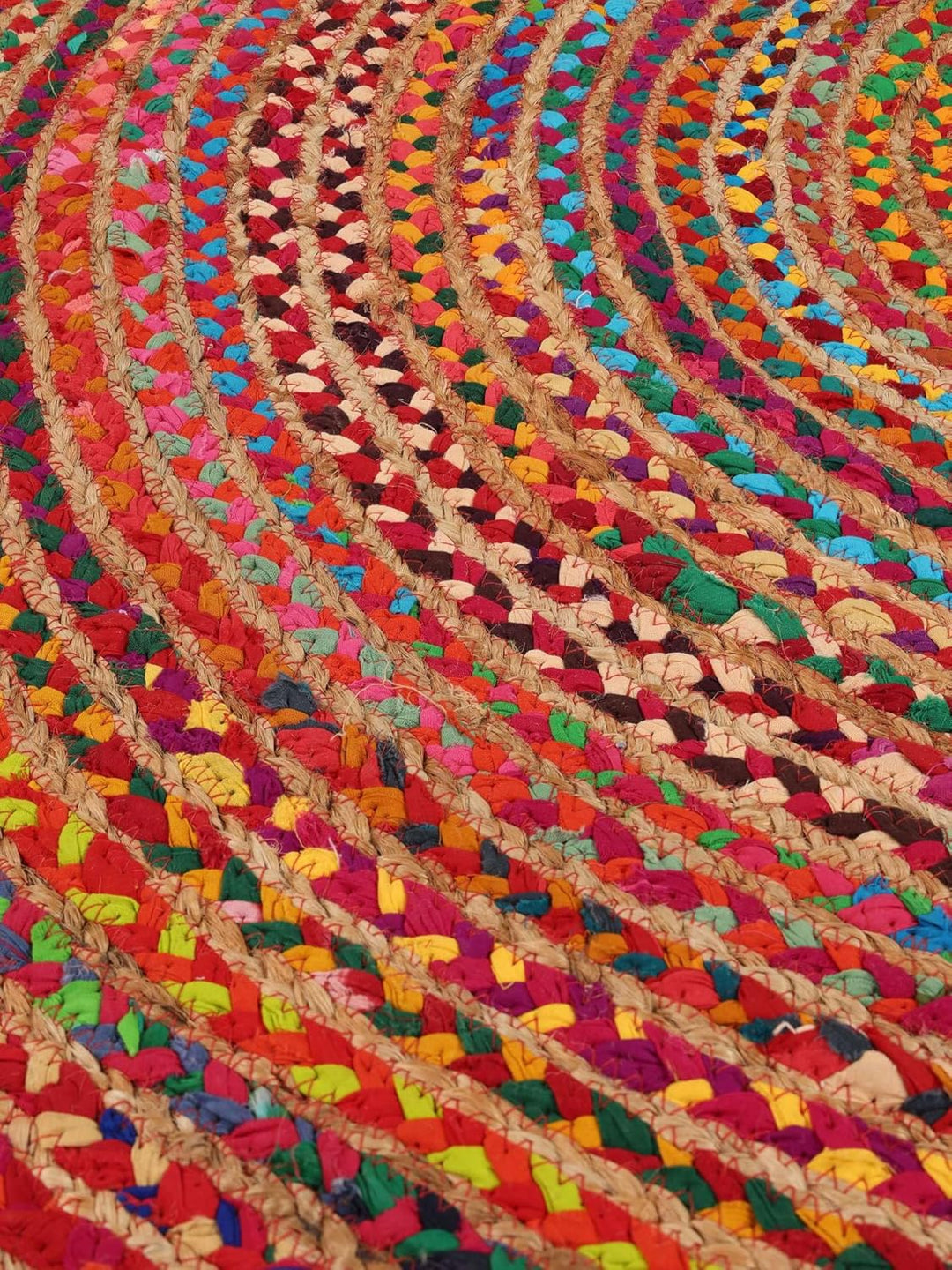 RugVista, Solana Dot Jute, Teppich, Mittelflor, ∅ 200 cm, Rund, Modern, Jute, Flur, Schlafzimmer, Kü