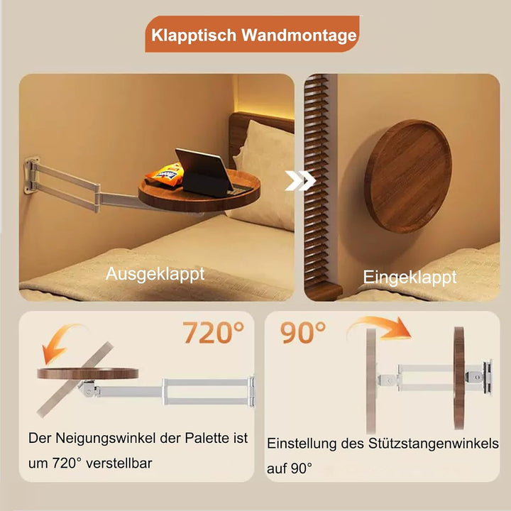 Wandtisch Klappbar Balkontisch Hängend Klapptisch Wand Rund | Um 180 Grad Drehbares Wandregal Platzs