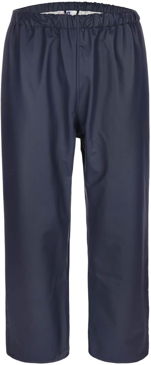 modAS Unisex PU-Regenanzug Profi - Set aus Regenjacke und Regenhose winddicht wasserdicht S Navy, S