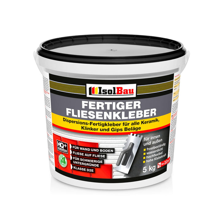 Isolbau Fertig-Fliesenkleber - 5 kg Eimer Dispersionskleber für Fliesen auf Wand & Boden im Innen- &
