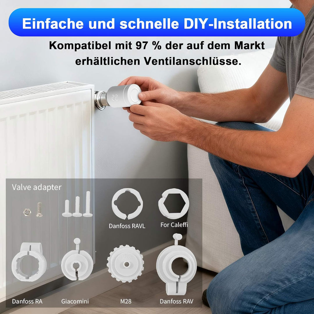 Smart Thermostat-Heizkörperthermostat, Thermostatisches Heizkörperventil, Kompatibel mit Alexa/Googl