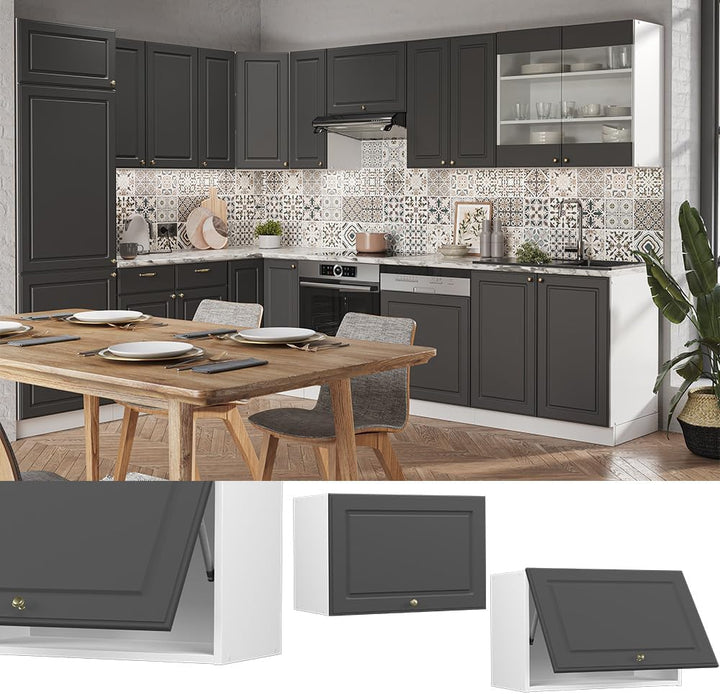 Vicco Hängeschrank Fame-Line, Anthrazit-Gold/Weiss, 60 cm Flach Anthrazit-gold Hängeschrank 60 cm fl