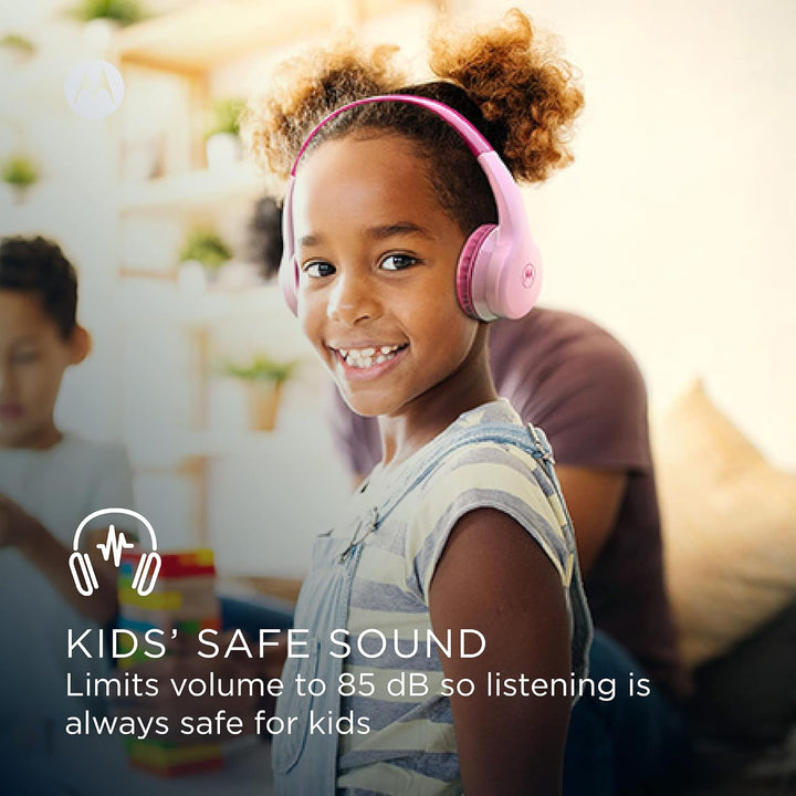Motorola Moto JR300 Bluetooth Kinder Kopfhörer mit Mikrofon – Leichter Over Ear Kopfhörer für Kinder
