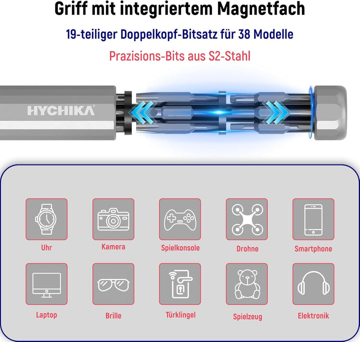 HYCHIKA 39 in 1 Feinmechaniker Schraubendreher Set - 39-in-1 Screwdriver Set IDEAL FÜR Elektronik |