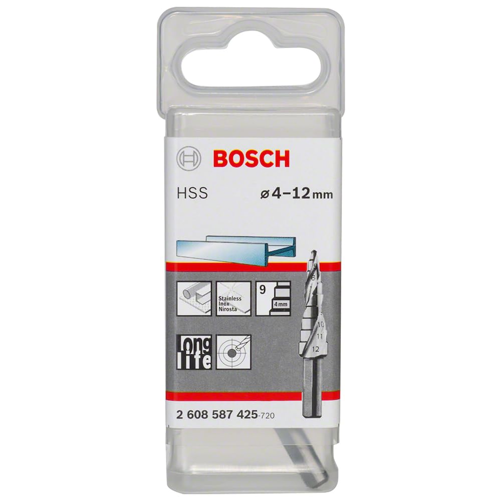Bosch Professional Stufenbohrer HSS mit 3-Flächen-Schaft (M10-M40) M10-M40 9 Stufen ohne Universalsc