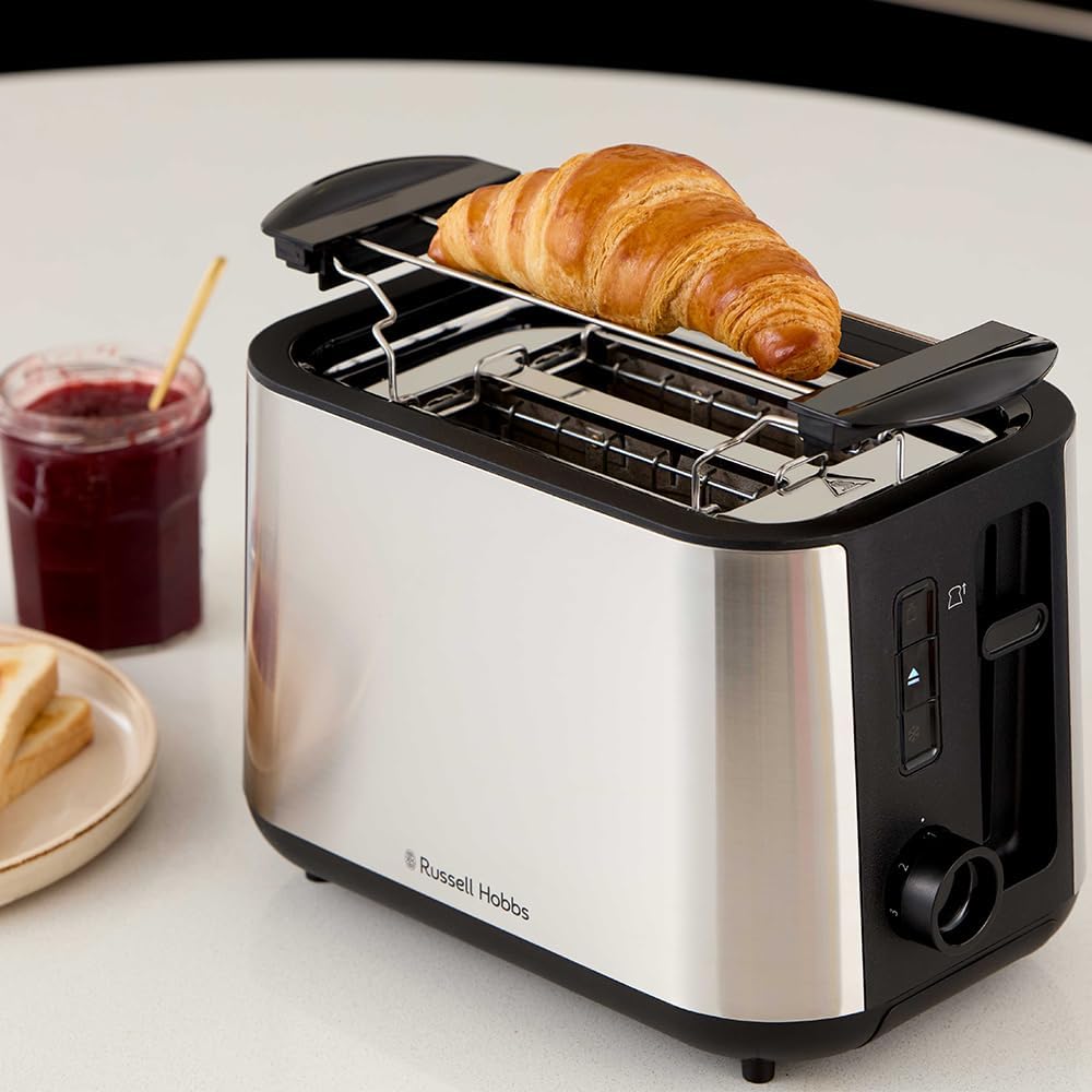 Russell Hobbs Toaster [für 2 Scheiben] Heaton (extra breite Toastschlitze, 6 Bräunungsstufen, Hebefu