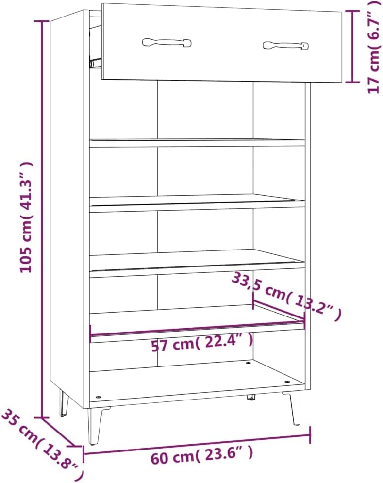 vidaXL Schuhschrank Schuhablage Schuhregal Schuhständer Schuhaufbewahrung Schuhorganizer Schuhkommod
