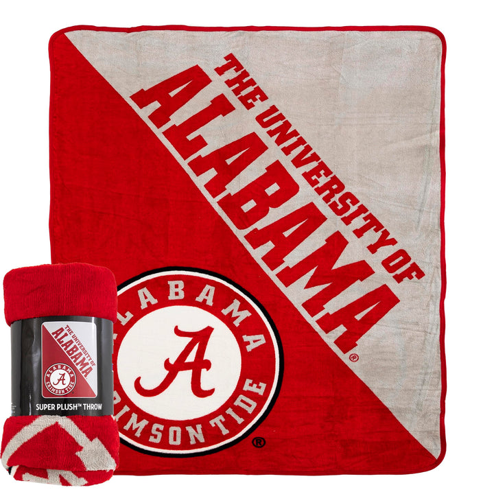 Northwest NCAA Micro-Raschel-Überwurfdecke, Uni, für Erwachsene Alabama Crimson Tide 46\" x 60\ Half