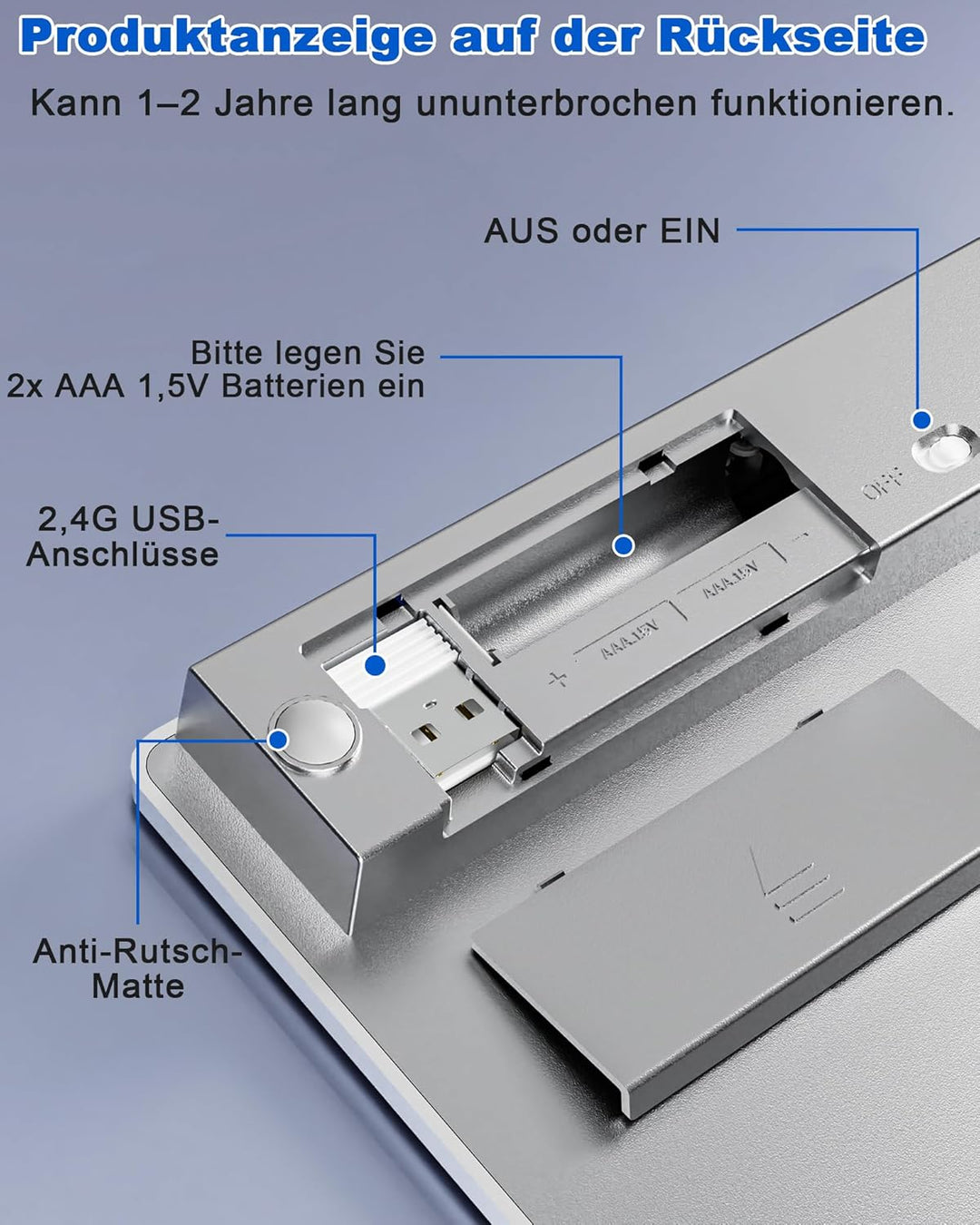 Numpad Bluetooth - Dual Mode Ziffernblock Kabellos Bluetooth & 2,4G mit Taschenrechner, 34 Tasten Ka
