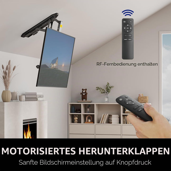 VIVO Elektrische Decken-TV-Halterung für 32 bis 70 Zoll Bildschirme, Grosse Motorisierte VESA-Klapph