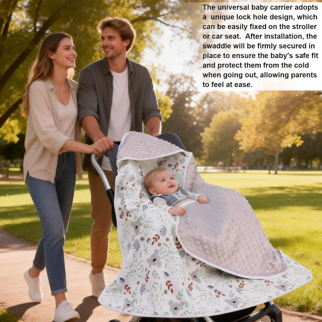 GOEDCH Universal Einschlagdecke Babyschale mit Kapuze 90 x 90 cm: 100% Baumwolle Einschlagdecke für