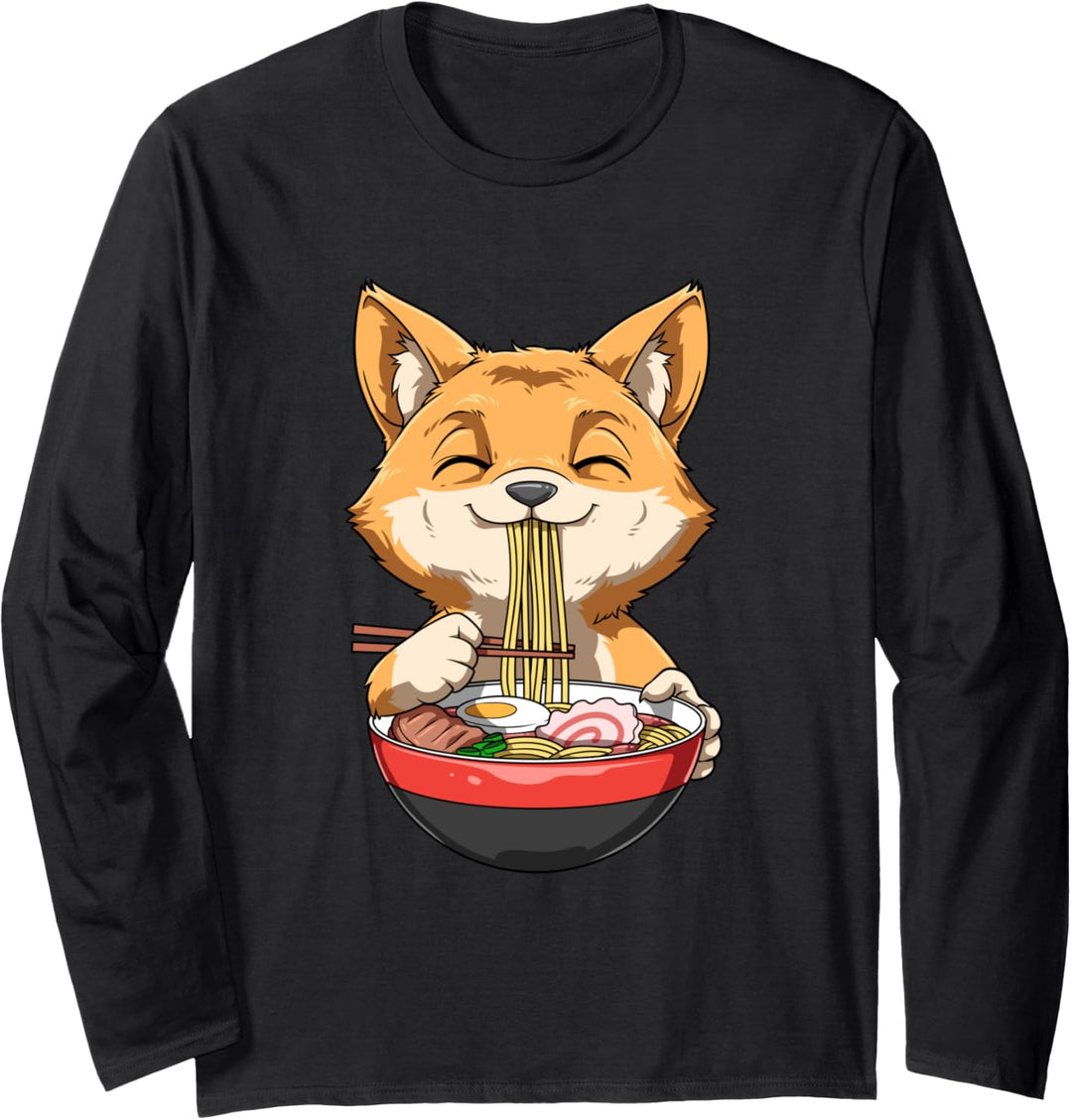 Ramen-Nudelsuppe Manga-Fuchs Langarmshirt