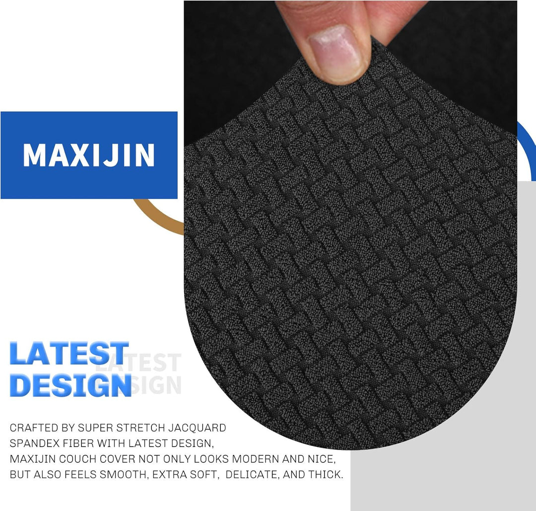 MAXIJIN Creative Jacquard Couchbezüge für 2-Sitzer, Super Stretch rutschfeste Liebessitz Sofabezug f