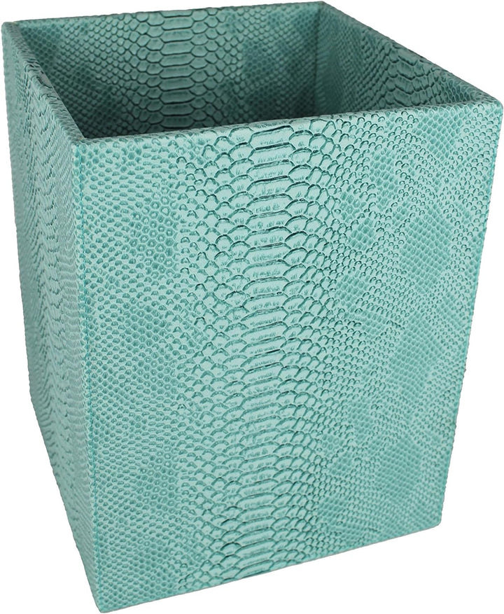 SIGNATURE HOME COLLECTION Papierkorb, Kunstleder, türkis, 22 x 22 x 28 cm, Türkis