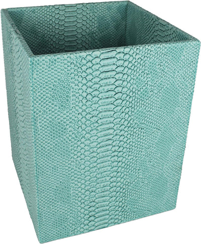 SIGNATURE HOME COLLECTION Papierkorb, Kunstleder, türkis, 22 x 22 x 28 cm, Türkis