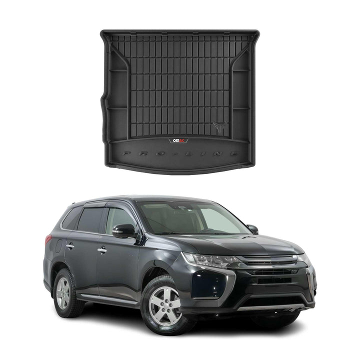OMAC Gummi Kofferraumwanne kompatibel mit Mitsubishi Outlander PHEV 2013-2021 TPE Schwarz Kofferraum