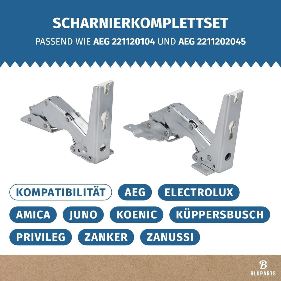 Türscharnier Set oben unten wie AEG 4055504197 für Kühlschrank