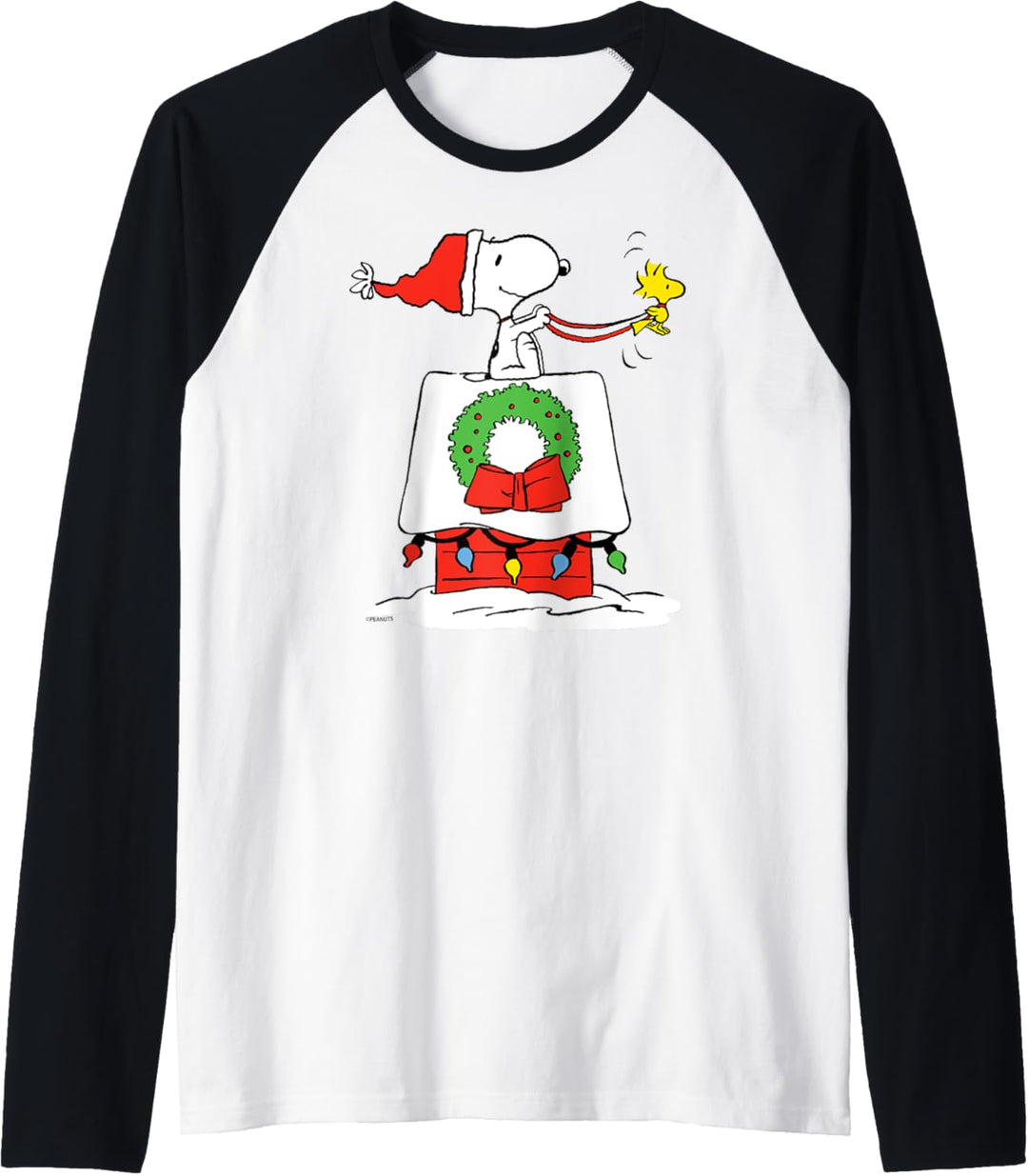 Peanuts Holiday Snoopy's Doghouse Schlitten Raglan