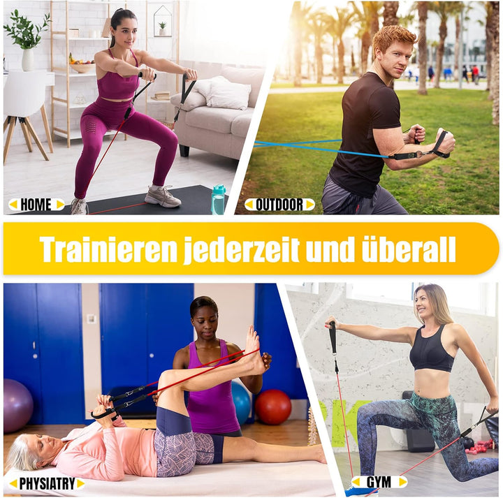 Resistance Bands Widerstandsbänder Set, 5 Fitnessbänder Expander Tube Bands, Fitnessband mit Grossem