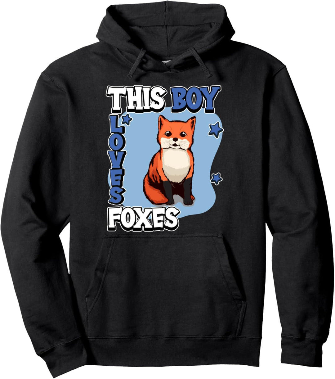 Jungen This Boy Loves Foxes Fuchs Pullover Hoodie