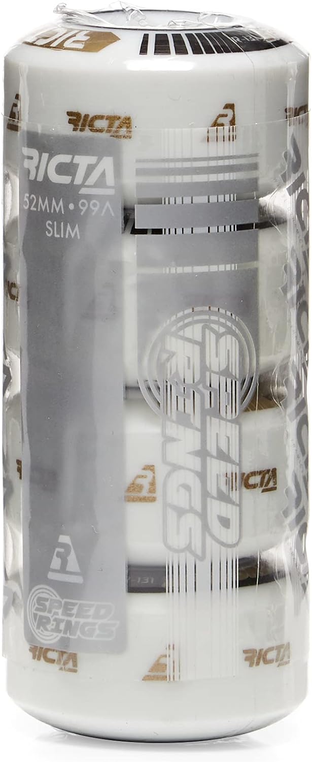 Ricta Wheels Speedrings Slim 99a Skateboard-Räder 52 mm Weiss, 52 mm Weiss