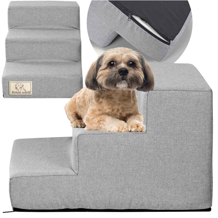 Haustiertreppe Hundetreppe für Kleine Hunde 3 Stufen 45x30x30 cm Katze mit Wasserdicht, Katzentreppe