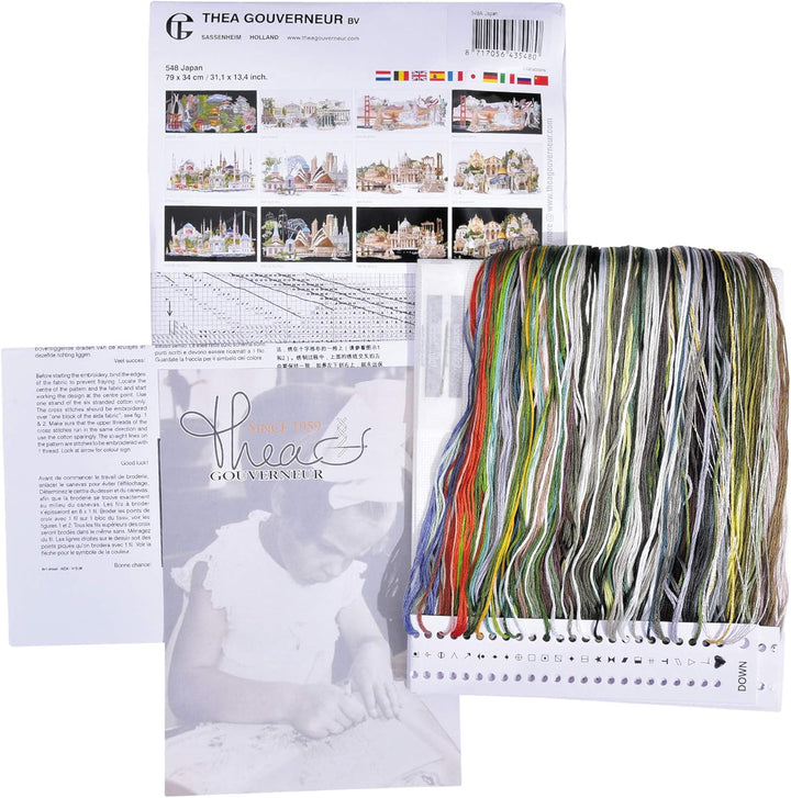 Thea Gouverneur - Kreuzstich-Set - Japan - Aida - 18 Count - Für Erwachsene - 548A 31.1-Inch-by-13.8