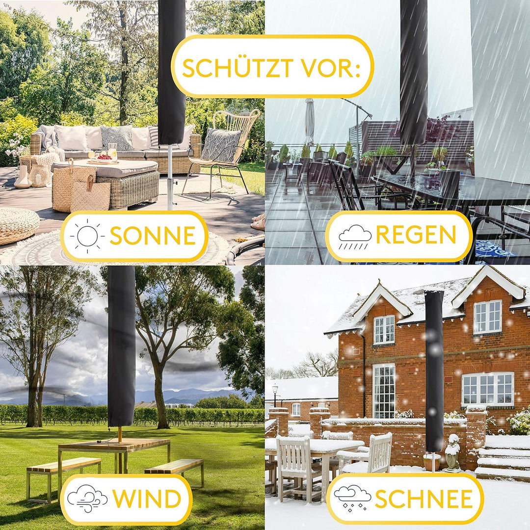 SPRINKS® Sonnenschirm Schutzhülle bis Ø 300cm - Reissfeste Sonnenschirmhülle mit UV Schutz - Wetterb