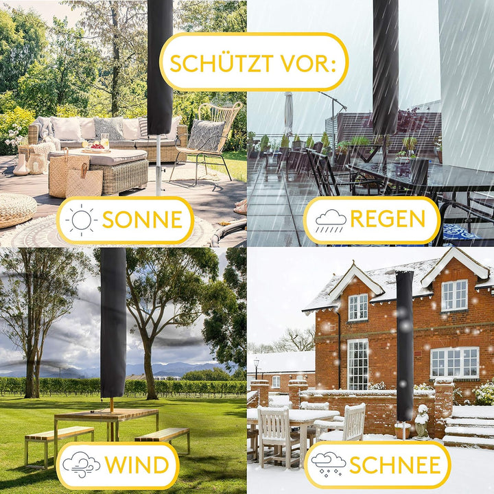 SPRINKS® Sonnenschirm Schutzhülle bis Ø 300cm - Reissfeste Sonnenschirmhülle mit UV Schutz - Wetterb