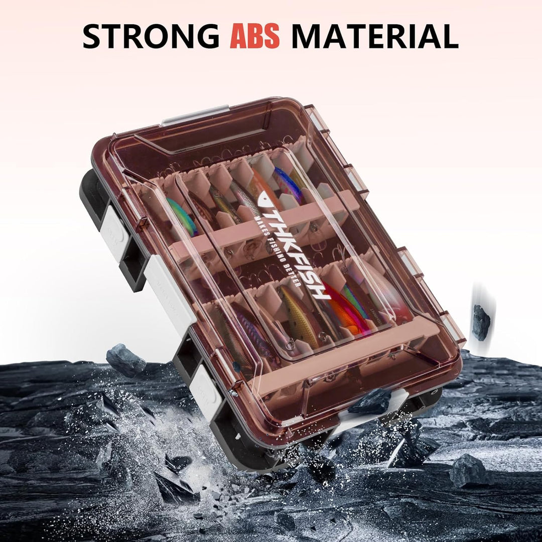 Köderbox Angeln Set, 2 Stück Angelbox 23x16x5 cm, Tackle Box Angeln mit Herausnehmbaren Trennwänden,