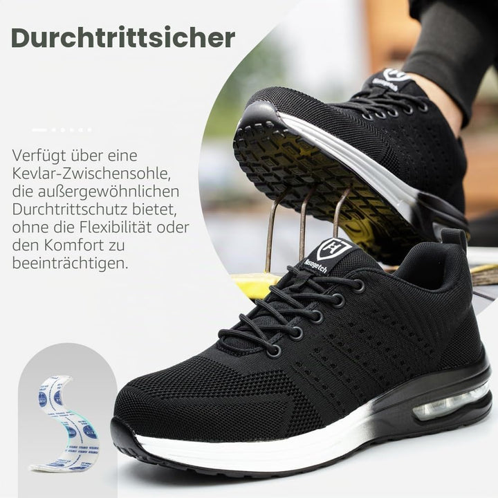 Nasogetch Sicherheitsschuhe Damen Herren Stahlkappenschuhe Arbeitsschuhe Sportlich Atmungsaktiv 38 E
