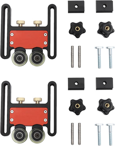 2 Stück im Set Doppelrad-Gleitführungsrolle, Holzbearbeitungswerkzeuge, Pressenvorschubführung, Hilf