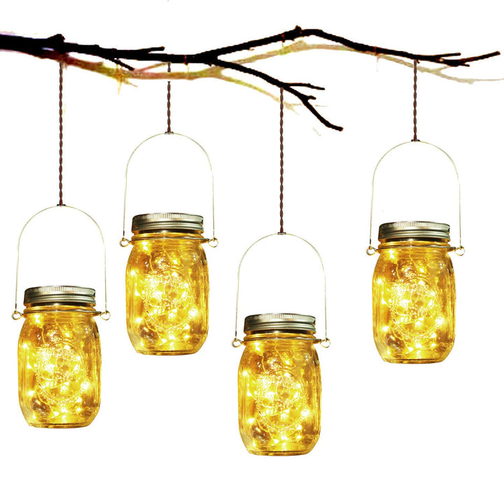 Solarlampe, SUNNOW 4 St¨¹ck Solar Mason Jar Licht LED Solar Licht Einmachglas Laterne Solarleucht f¨