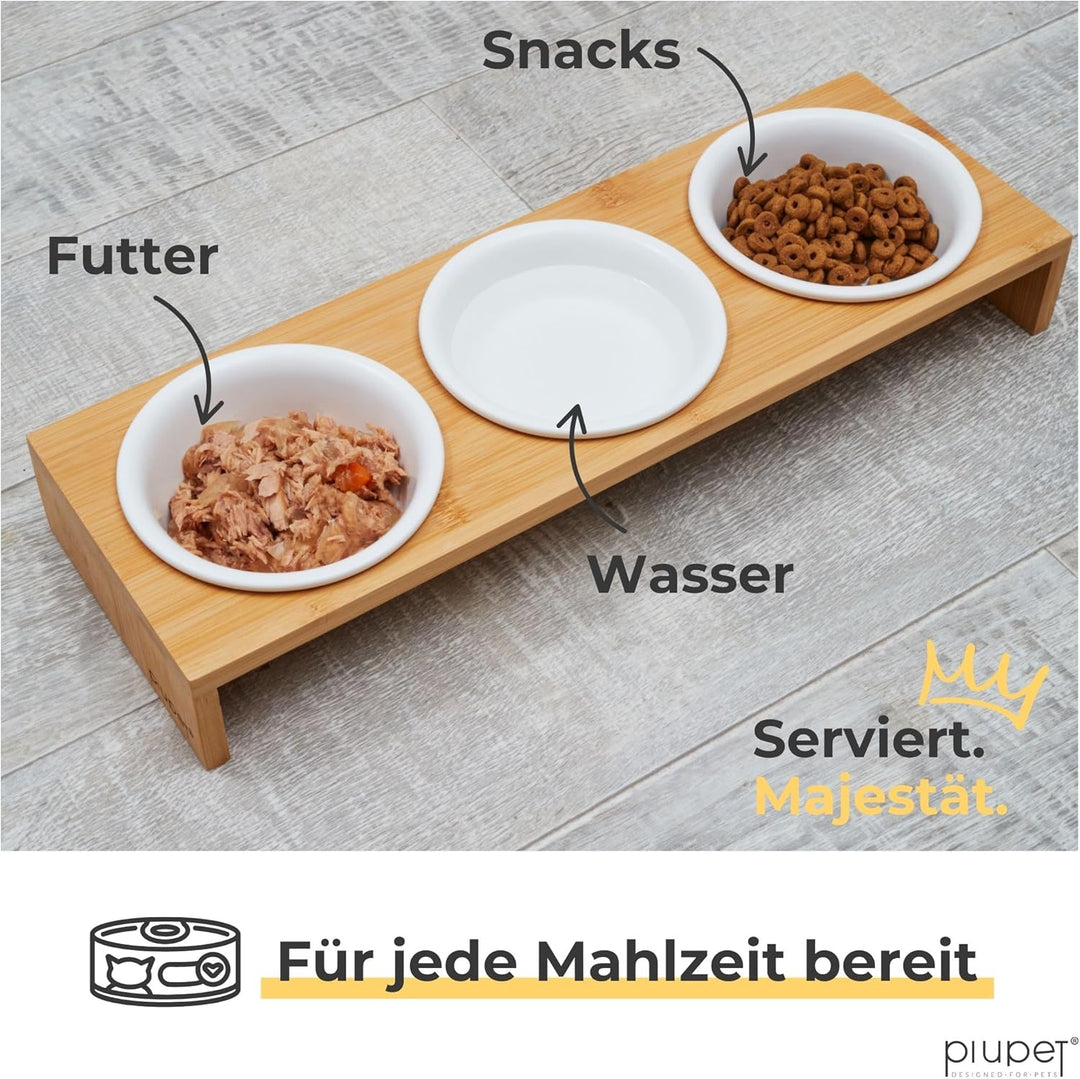 PiuPet® Katzennapf 3er Set I 250ml I Spülmaschinenfest I Erhöhte Futternäpfe für Katzen &amp; kleine Hun
