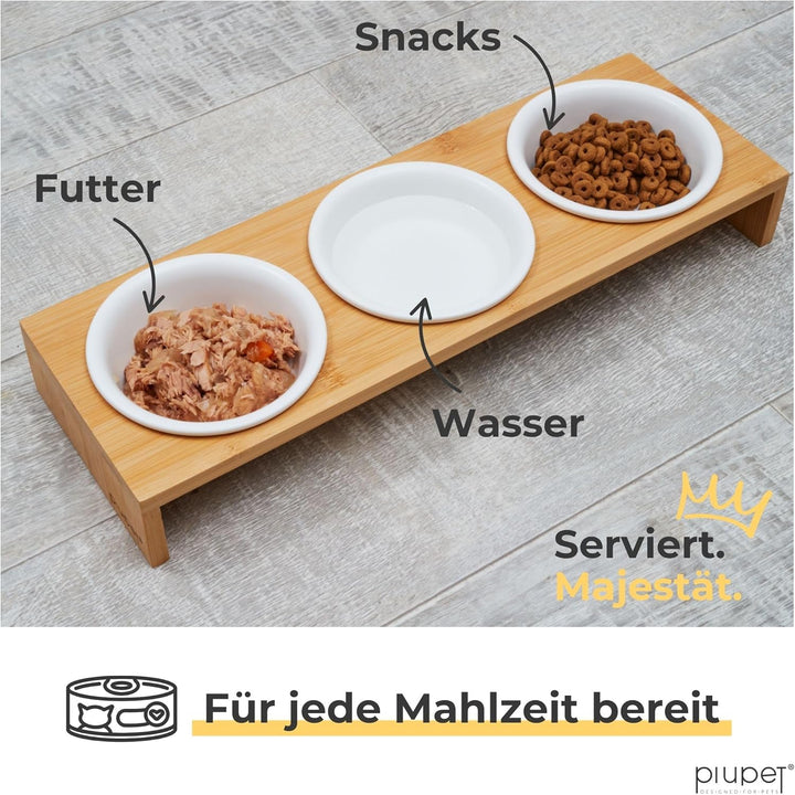 PiuPet® Katzennapf 3er Set I 250ml I Spülmaschinenfest I Erhöhte Futternäpfe für Katzen &amp; kleine Hun
