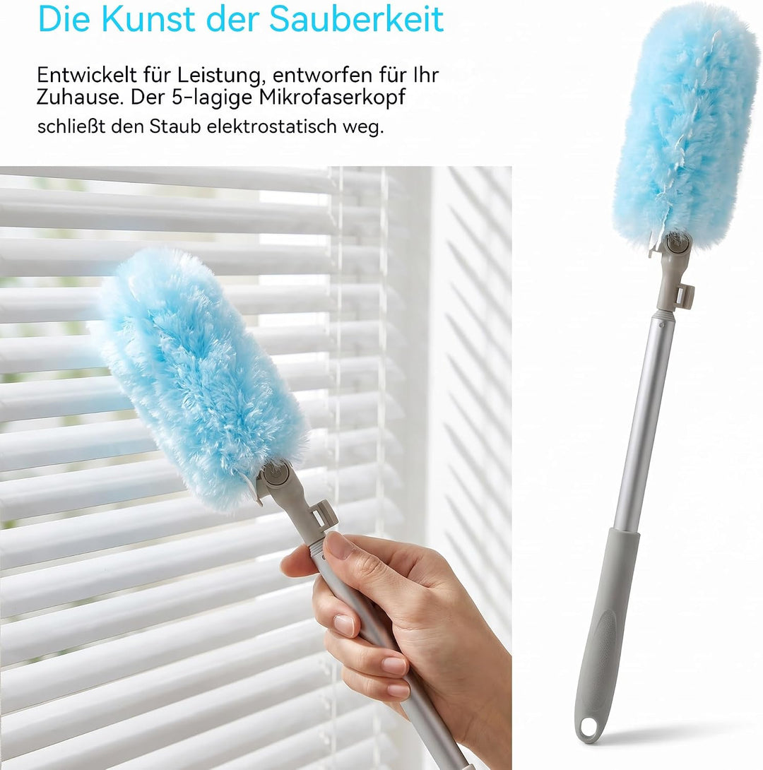 Staubwedel, 180cm Staubwedel Teleskop, Staubmagnet(Blau) | Kompatibel mit Swiffer Staubmagnet Grad 3