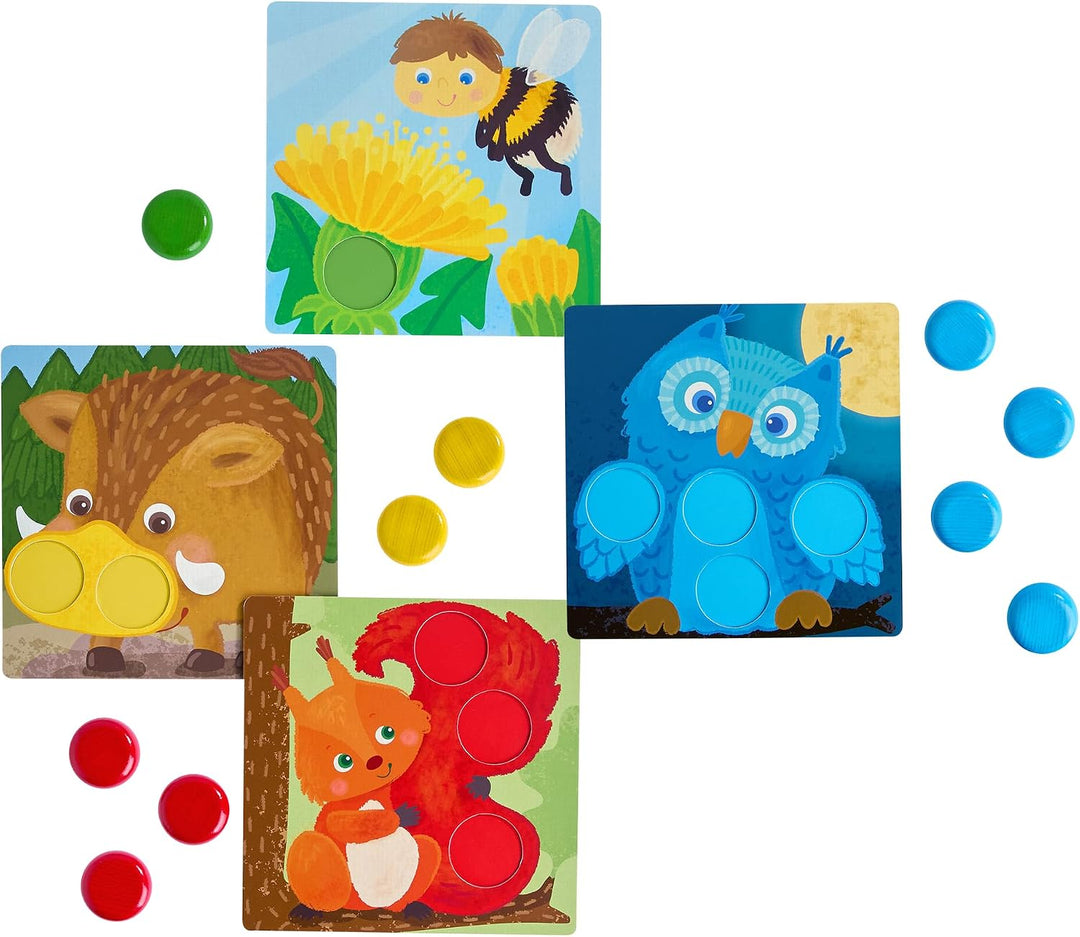 HABA Zuordnungsspiel Waldtiere – Montessori Lernspiel ab 18 Monaten, Holzspielzeug aus Buchenholz zu