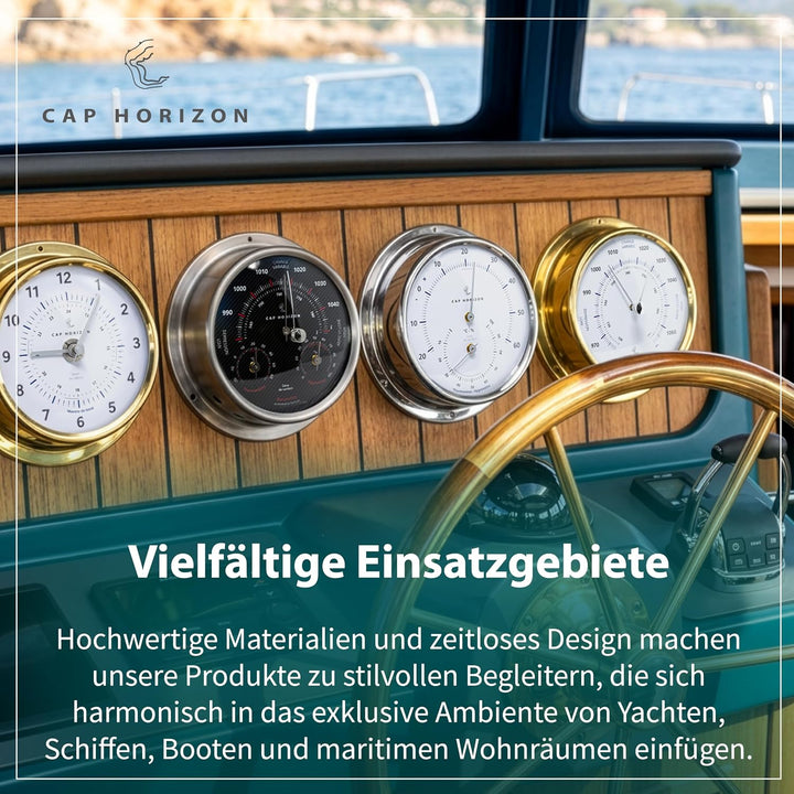 CP085B400LT Barometer, Glas, Messing-Gehäuse poliert | Druckmessgerät, Messbereich 970-1060 hPa und