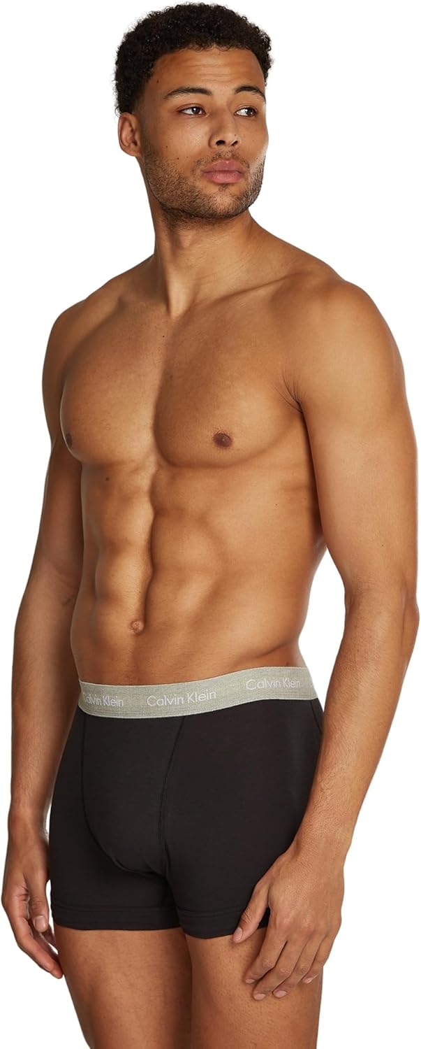 Calvin Klein Herren Trunk (3er Pack) S Black (B- R Iris, Grey Heat, Dusty Tan Wbs), S Black (B- R Ir