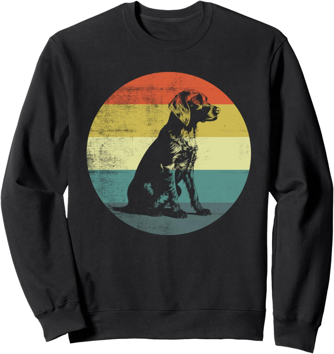 Deutsch Drahthaar Hund Retro Style Sweatshirt