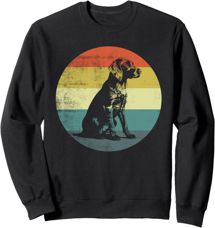 Deutsch Drahthaar Hund Retro Style Sweatshirt