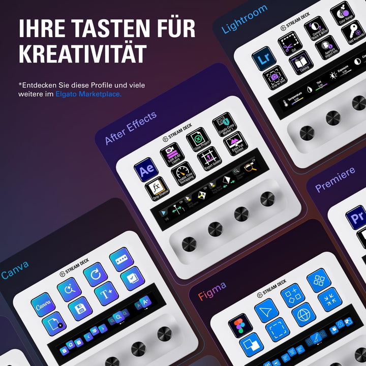 Elgato Stream Deck + White, Audiomixer, Live-Produktion und Studio-Controller für Content Creators,